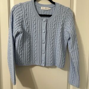 All in Favor Light Blue Knit Cardigan